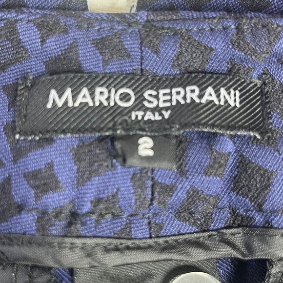 Mario Serrani Italy Pants Womens Size 2 Blue Black New Stretch Tummy Control - Picture 7 of 10